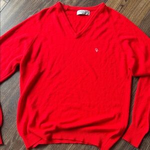 Christian Dior V-Neck Vintage Sweater in Bold Red